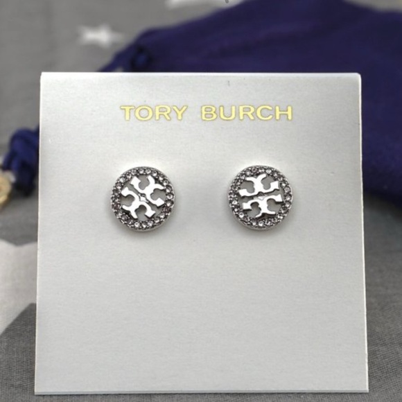 Tory Burch Jewelry - Tory Burch Miller Pave'Stud Earrings